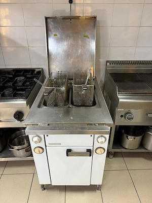 Vand friteuza belgiana de capacitate productie mare cu 2 cuve de 10 litri fiecare, pret 1000 euro, 