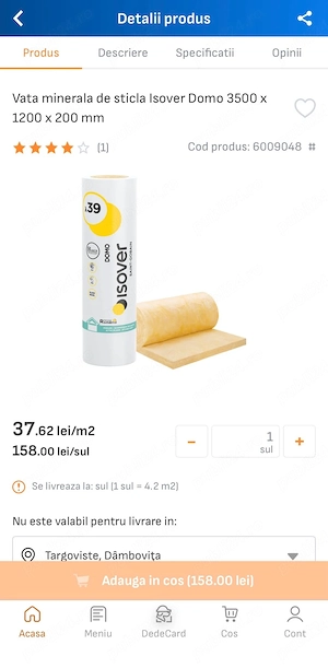 vand vata minerala isover 20 cm 