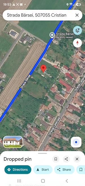 Teren intravilan de vanzare Cristian Brasov str.Barsei 1205mp