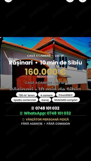 Vând casă în RĂȘINARI județul Sibiu 