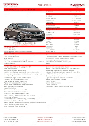 Vând Honda Civic 4D Sedan   1.8 i-VTEC, 142 CP, Euro 6   Unic proprietar, întreținută exemplar! - imagine 10
