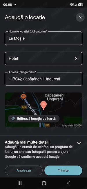 Teren 1600mp Căpățăneni   2 min Cetatea Poenari | Utilități la Poartă | Ideal Pensiune   A-Frame   S