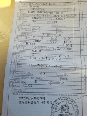 Vând scuter MotoWell Crogen City 50cc (4T) - 2017 - întreținut exemplar