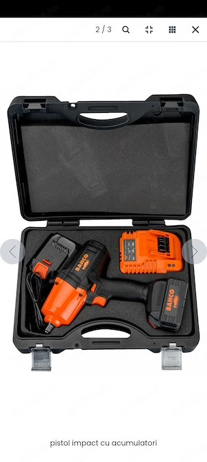Pistol Impact Electric Bahco BCL33IW2K1 (1000 Nm, 18V, 2x Baterii 5.0Ah)