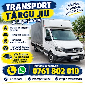 Transport marfa Tg Jiu imprejurimi