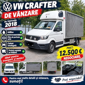 Vand sau schimb Vw Crafter 2018 cu prelata