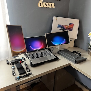 TeamGee S6 Dublu Monitor Extensibil 15.6  Inch Full Hd Reglabil Vertical Orizontal cu suport magneti