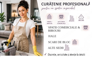 Servicii de curatenie - Spatii comerciale, hale,alte sedii  PREȚURI REZONABILE