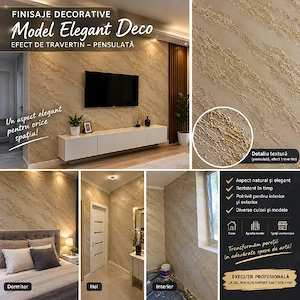 Finisaje decorative -Efect travertin pensulat