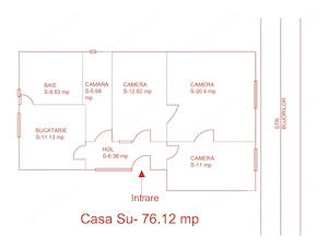 Casă 3 camere, teren 950 mp, gaz, canalizare   Steaua   Fratelia (Bujorilor) - imagine 9