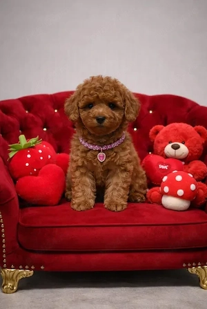 Poodle Pitic Red - Pui direct de la crescător   vizită la canisă sau prezentare LIVE prin WebCam