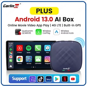 CarPlay Android Auto wireless Android 13 4G GPS bluetooth 4GB+64GB