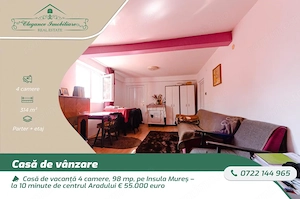 Casă de vacanță 4 camere, 98 mp, Insula Mureș, la 10 minute de centrul Aradului