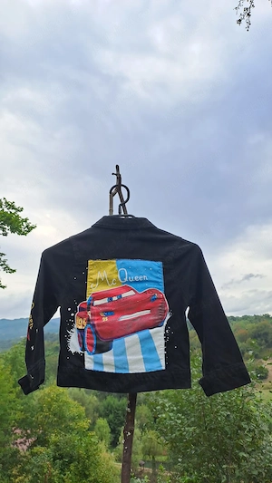 Geacă pictată manual pentru copii cu Fulger McQueen