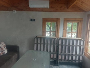 Pachet complet   container locuibil + căsuță lemn 24 mp + 5 panouri solare + generator + piscină - imagine 4