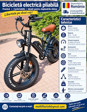 Bicicletă electrică pliabilă
