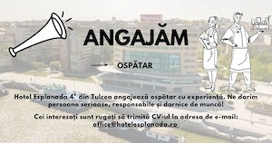 Hotel Esplanada 4* Tulcea angajeaza ospatar
