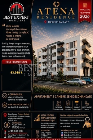 2 Camere | Parcare BONUS | Credit Ipotecar cu Avans 15% | Direct Dezvoltator
