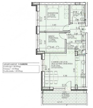 3 camere NOU, 2 bai, Titan Pallady, Finalizat, etaj intermediar, 72mp, Gura Ariesului - imagine 8