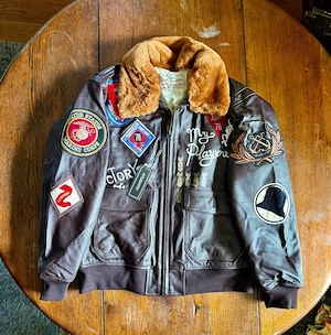 Geacă piele vintage stil Aviator