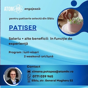 AtomHR angajează patiser pentru o patiserie din Sibiu