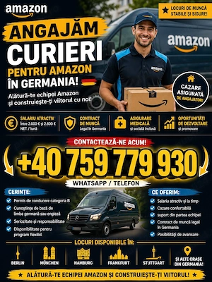 Angajăm curieri pentru Amazon în Germania
