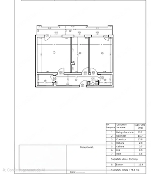 Apartament de 3 camere, 65.90 mp, zona Ramada 