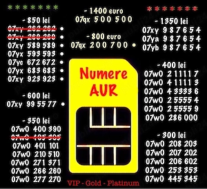 Numar Aur Preferential Rar Numere Gold Vip