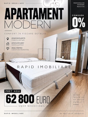0% - Comision - Apartament 2 Camere - Îmbunatatit Recent - Tigilna 1- Mobilat + Utilat 