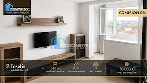 Apartament cu 3 cam, Iosefin | 64,5 mp | 89.000 EUR Comision 0