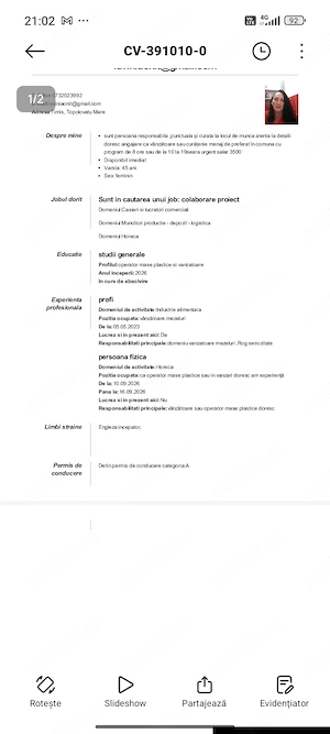 anunt de angajare 