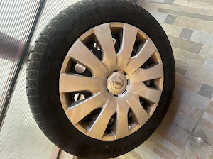 Set 4 cauciucuri noi + jante + capace 205/55 R16 All Season, DOT 2025