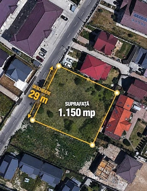 Teren intravilan Gavana Platou - 1150 mp, deschidere 29 m, Regim P+3+M