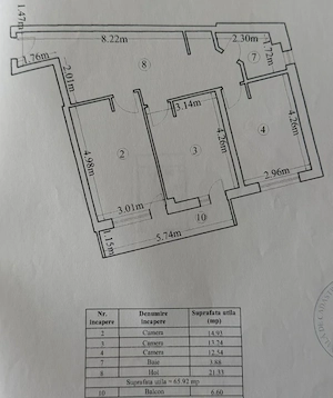 Otopeni, Central, Apartament 3 camere, 78mp, loc parcare, mobilat, centrală - imagine 17