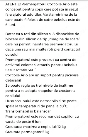 Premergător bebe fetita, începând cu 6 luni. 