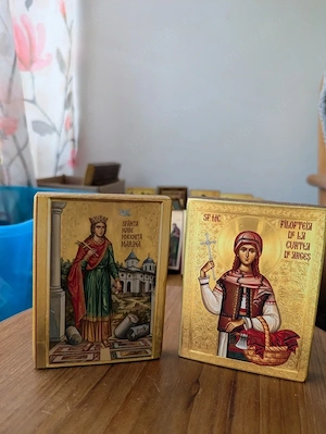 Pachet icoane lemn Sfânta Muceniță Filofteia și Sfânta Muceniță Marina