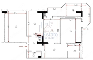 Pacurari - Apartament cu 3 camere 78 mp decomandat 2 bai