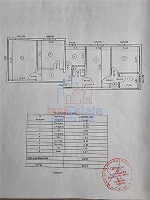 Apartament 4 camere, decomandat, 80 mp, 2 bai zona Nicolina - imagine 9