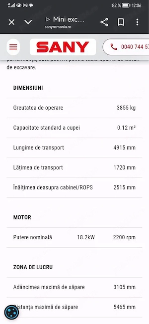 Excavator Sany SY 35U - imagine 5