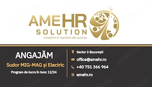 Angajăm URGENT Sudor MIG-MAG & Sudor Electric