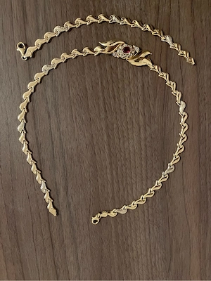 Set Aur 18K de Damă   Colier și Brățară Elegante, 33 Grame, Model Deosebit