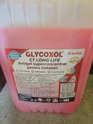 Antigel Instalatii Termice Glycoxol CT Superconcentrat -74 aditivat Long Life 10L + apa demineraliza