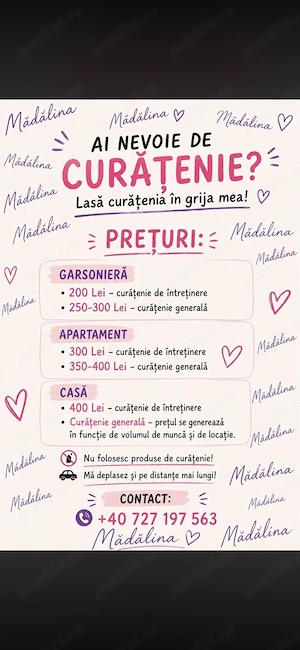 Curățenie la domiciliu !!!