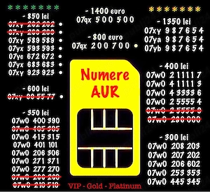 Numere Aur Gold Vip Numar Unic Memorabil Wow