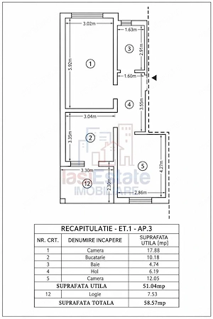 Apartament cu 2 camere decomandat, etaj 1, in Bucium cu parcare - imagine 13