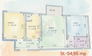 Apartament 3 Camere Luminos si cu Vedere Frumoasa - imagine 15