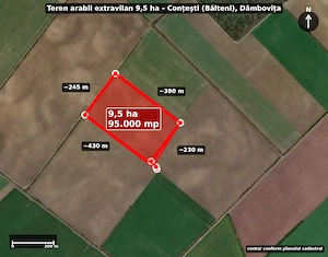 9.5HA teren arabil comasat, intabulat, fără sarcini   Conțești DB - imagine 2