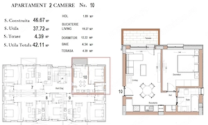 Vanzare Apartament 2 camere, bloc nou 2026, terasă, centrală - imagine 11