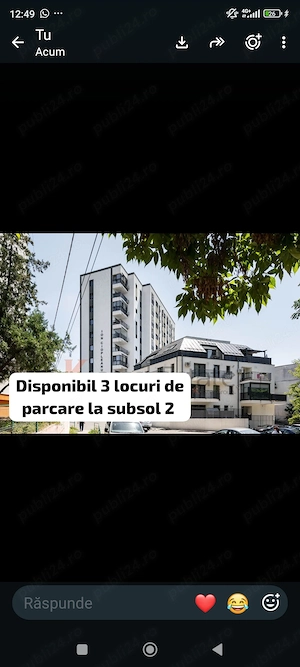 Pachet 3 locuri Parcarea subterană subsol 2 - disponibile 3 locuri  - imagine 3