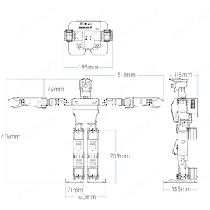 Robot Umanoid Inteligent Hiwonder AiNex Biped   Kit AI Vision, Raspberry Pi & ROS (Ca Nou   Asamblat